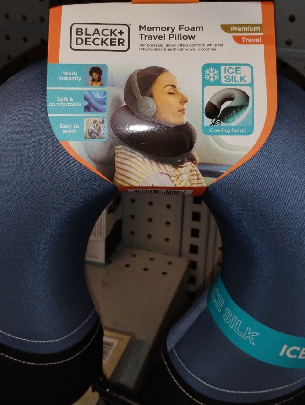 Black & Decker Blue Memory Foam Travel Neck Pillow